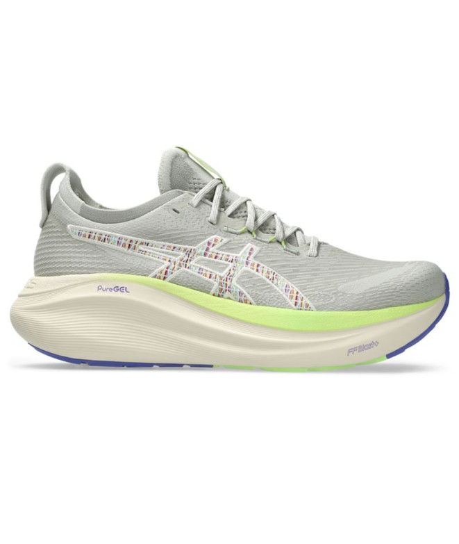 Zapatillas de Running ASICS Gel-Nimbus 27 Tr Hombre Nature Gris/Lima Verde