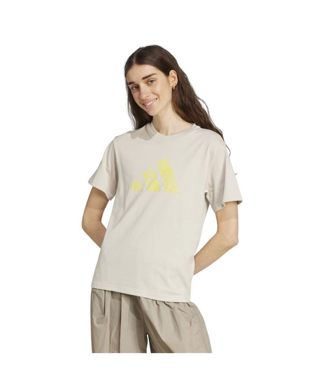 T-shirt adidas Camo Femme Beige