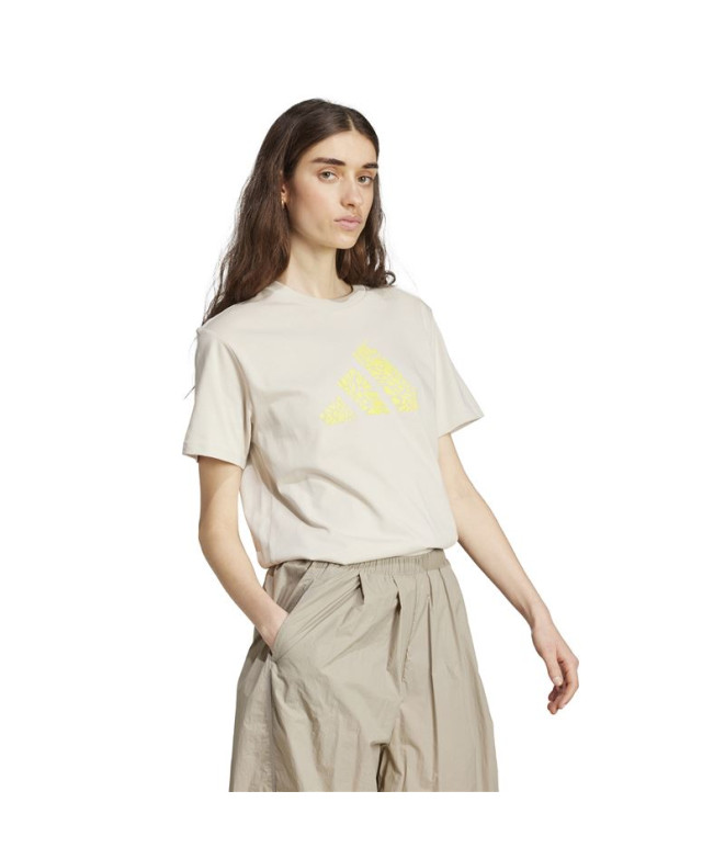 Camiseta adidas Camo Mulher Bege