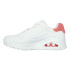 Chaussures Skechers Uno - Pop Back Femme Blanc Durabuck/ Corail