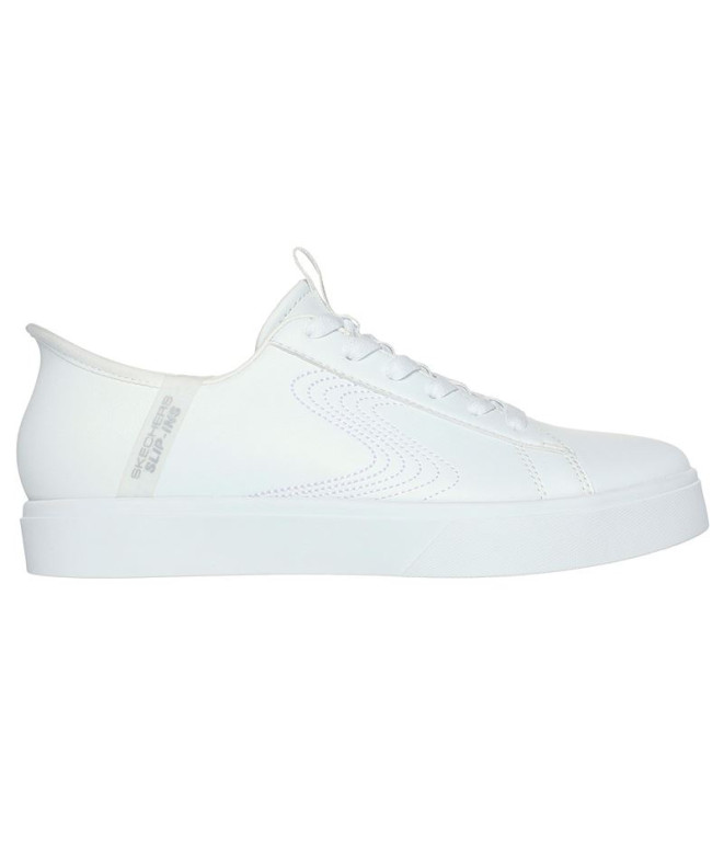 Zapatillas Skechers Slip-Ins Eden Lx - Royal Stri Mujer Blanco Duraleather