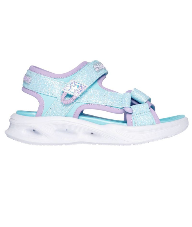 Sandalias Skechers Lights Sola Glow Sandal Niña Azul Lila