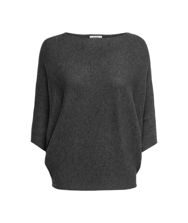 Moletom Only Jdynew Behave Batsleeve Pullov. Knt Mulher Cinza Escuro Mesclado