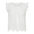 T-shirt Only Onlsilla Life S/L Frill Noos Femme Cloud Dancer