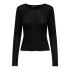 Camiseta Only Onlcarlotta L/S Noos Preto Mulher
