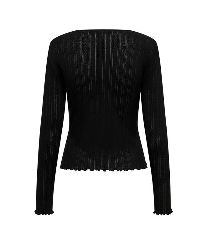 Camiseta Only Onlcarlotta L/S Noos Preto Mulher