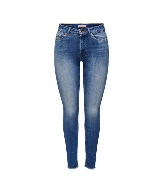Calça Only Onlblush Mid Sk Ank Rw Dnm Rea1319 Noos Mulher Médio Azul Denim