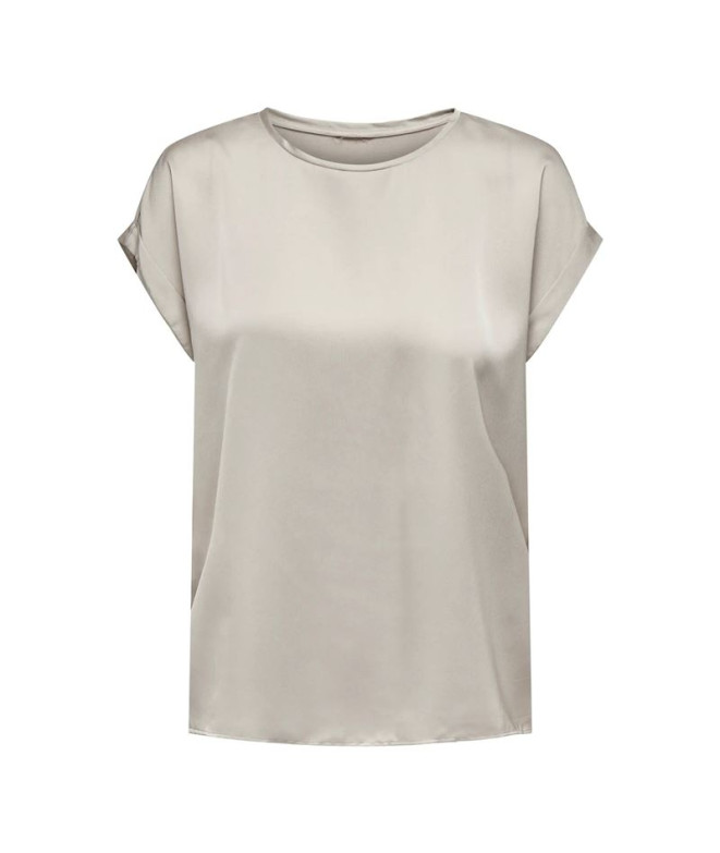 Camiseta Only Onllieke S/S Satin Mix Noos Mulher Dove