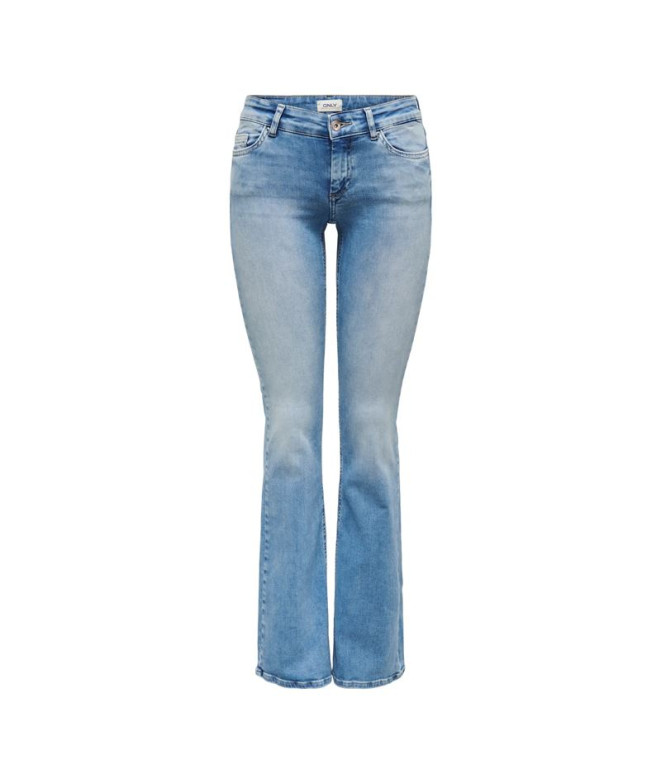 Calça Only Onlblush Lw Flared Dnm Rea155 Noos Mulher Light Medium Azul