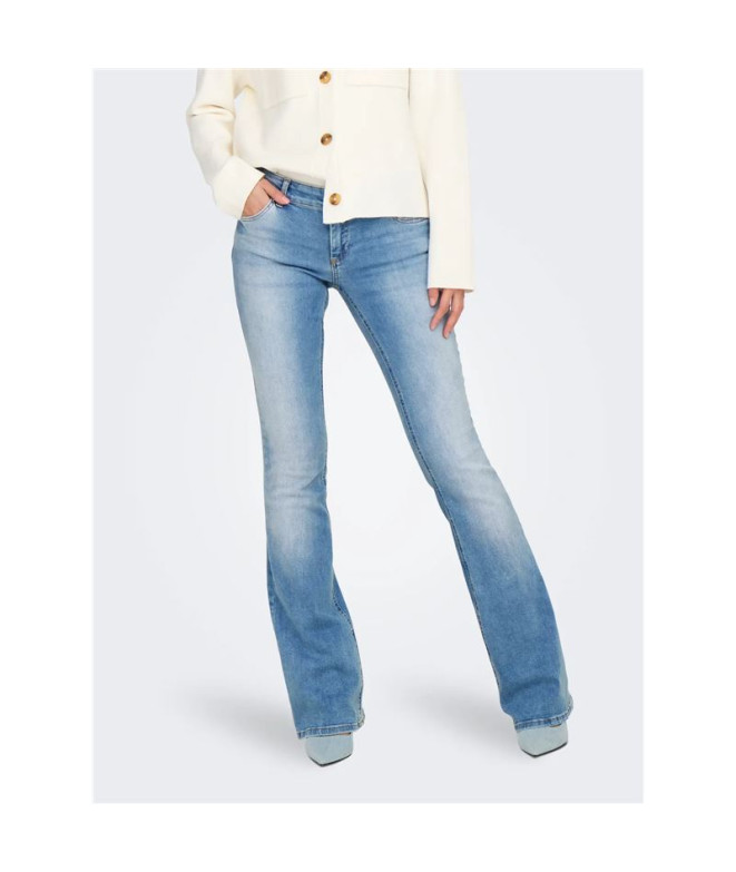 Calça Only Onlblush Lw Flared Dnm Rea155 Noos...