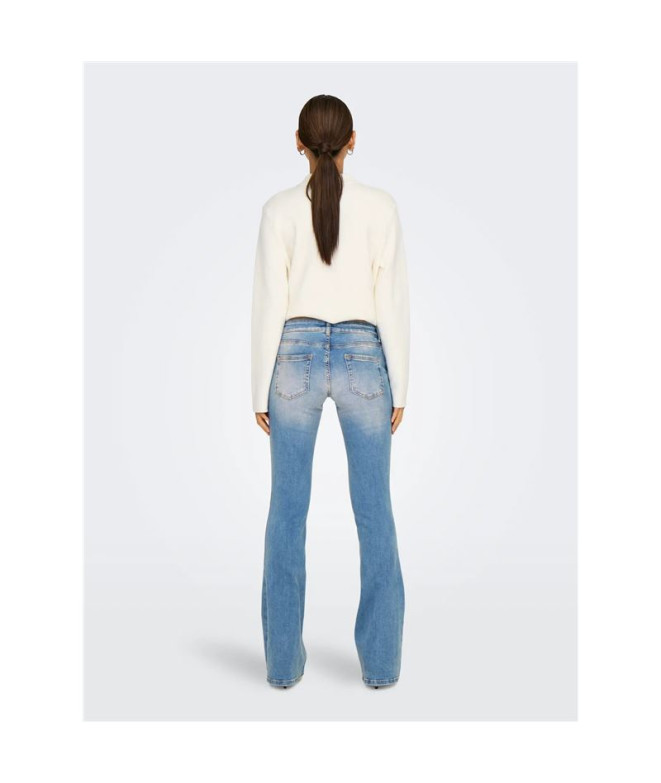 Calça Only Onlblush Lw Flared Dnm Rea155 Noos...