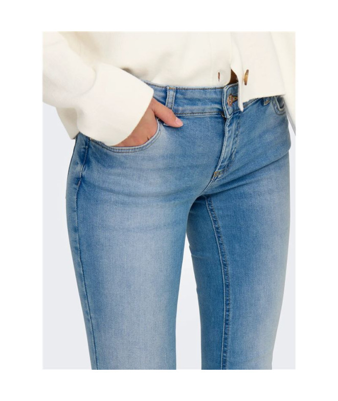 Calça Only Onlblush Lw Flared Dnm Rea155 Noos...