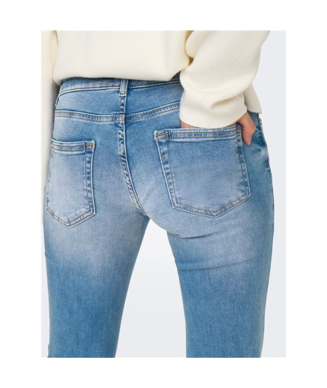 Calça Only Onlblush Lw Flared Dnm Rea155 Noos...