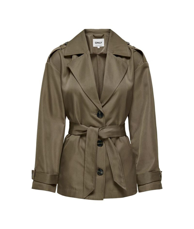 Chaqueta Only Onlline Short Trenchcoat Otw Mujer Walnut