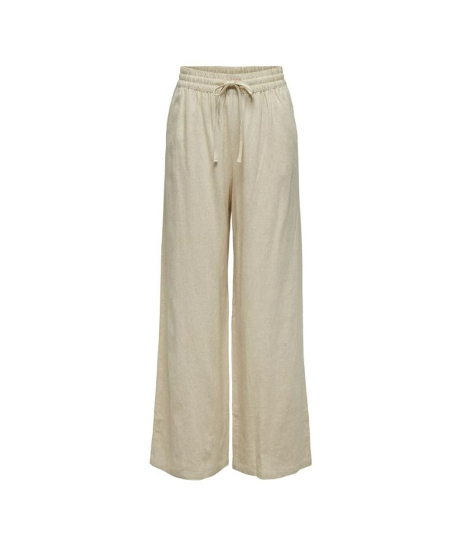 Pantalón Only Jdysay Hw Linen Wide Noos Mujer Oatmeal