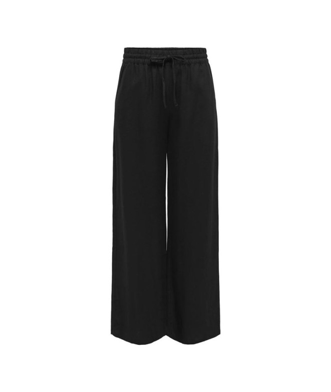 Calça Only Jdysay Hw Linen Wide Noos Mulher Preto