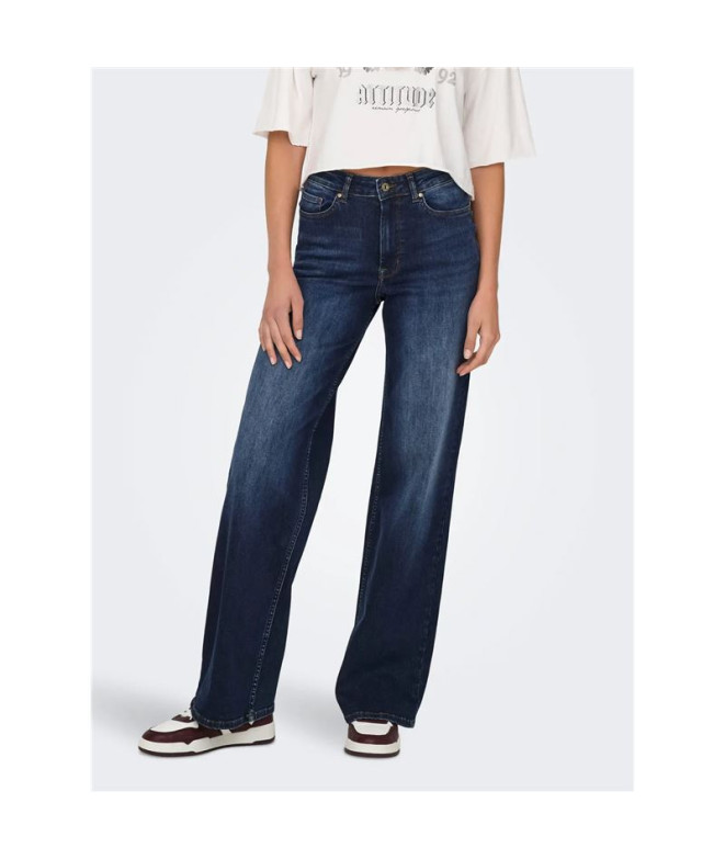 Calça Only Onlmadison Blush Hw Wide Dnm Rea081...