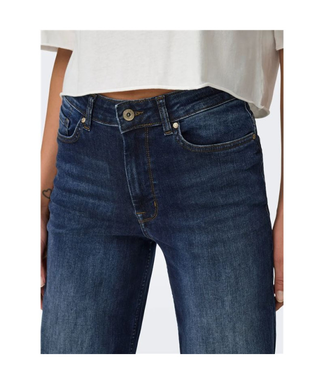 Calça Only Onlmadison Blush Hw Wide Dnm Rea081...