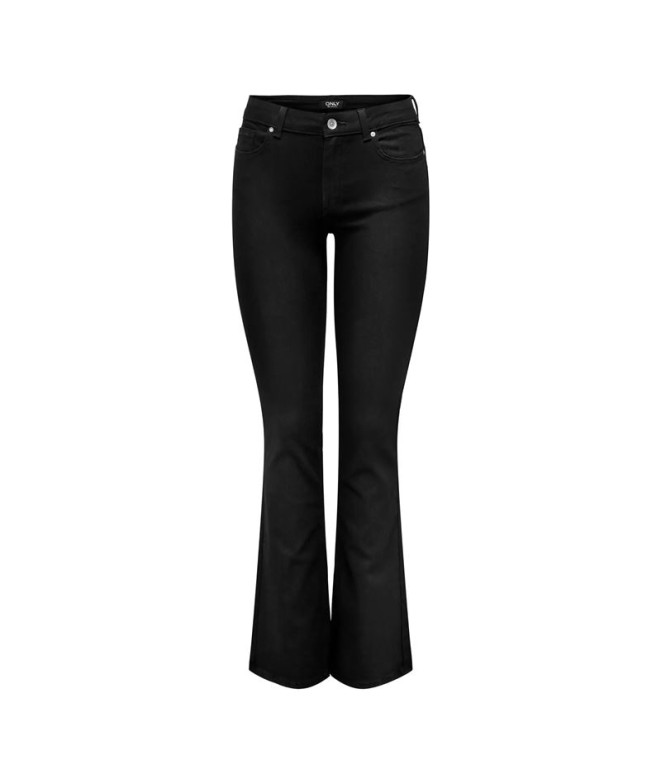 Calça Only Onlblush Mid Flared Dnm Rea2343 Noos Mulher Preto Denim