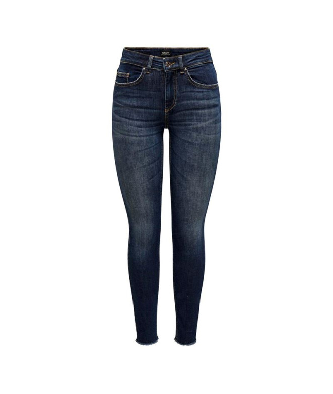 Pantalón Only Onlblush Mid Sk Ankle Rw Dnm Dot245 Noos Dark Blue Denim Mujer