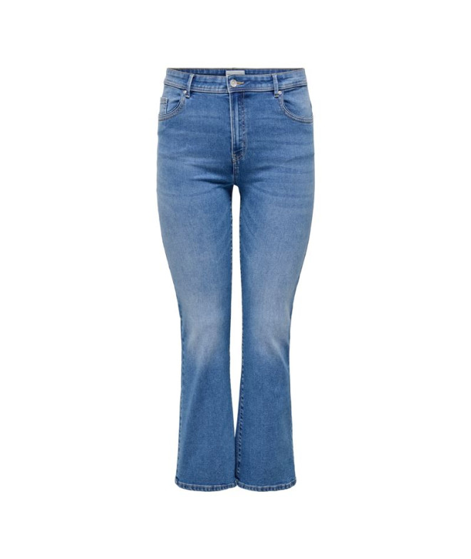 Calça Only Carsally Reg Flared Dnm Bj114-3 Noos Mulher Denim Azul Médio