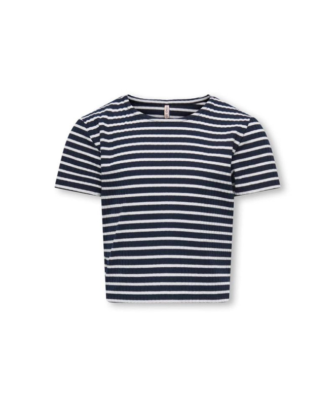 Camiseta Only Kognella Striped S/S O-Neck Noos Niña Night Sky