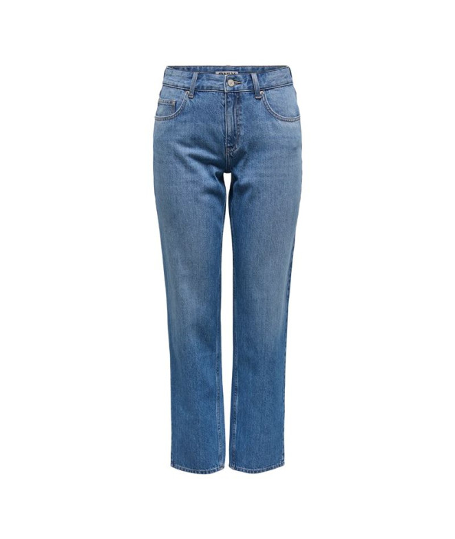 Pantalón Only Onllumi Mw Mom Straight Dnm Pim920 Noos Mujer Medium Azul Denim