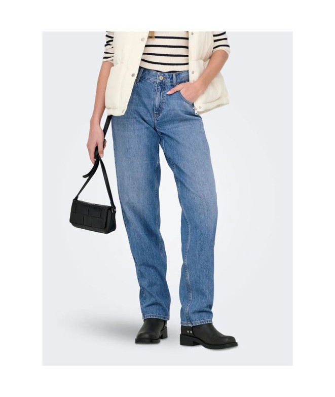 Pantalón Only Onllumi Mw Mom Straight Dnm...