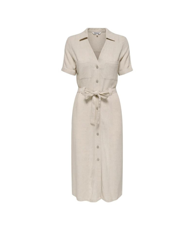 Vestido Only Onlsiesta Ss Lin Bl Noos Mulher Moonbeam