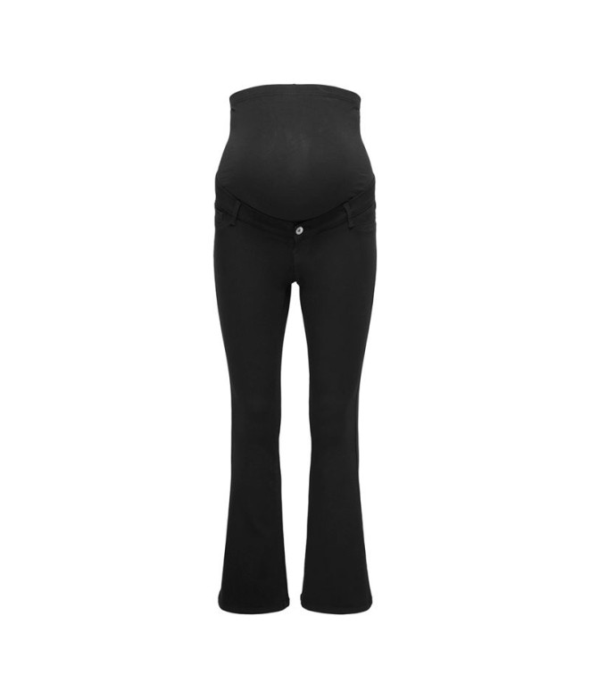 Calça Only Olmrain Life Reg Push Up Flared Noos Black Denim Mulher