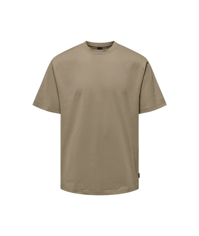 Camiseta Only & Sons Onsfred Life Rlx Ss Noos Homem Desert Taupe