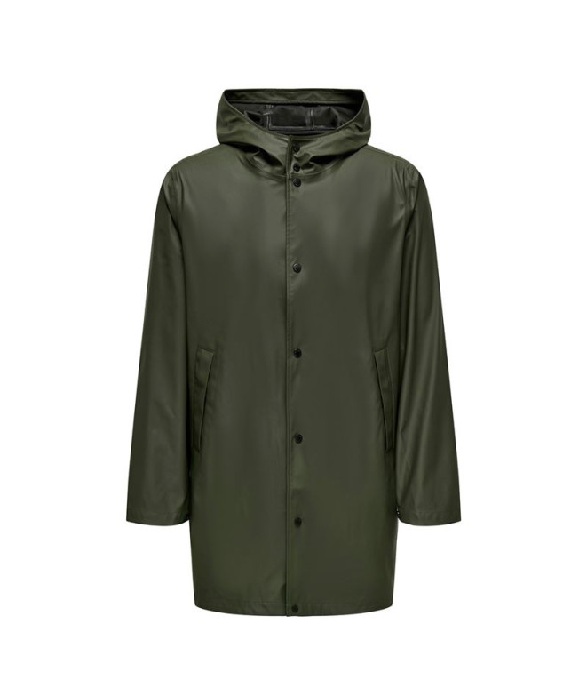 Chaqueta Only & Sons Onsluca Rain Coat Otw Noos Peat Hombre