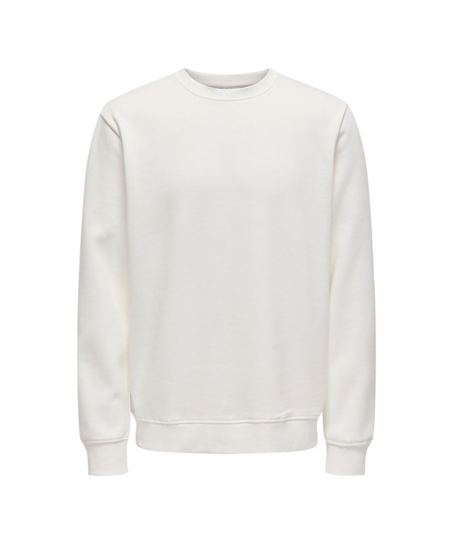 Sudadera Only & Sons Onsconnor Reg Crew Neck Noos Cloud Dancer Hombre