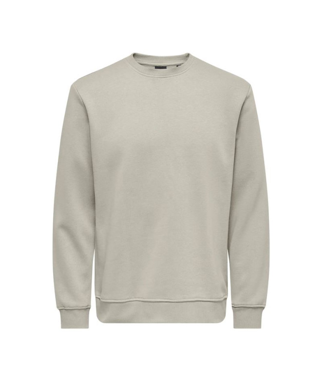 Sudadera Only & Sons Onsconnor Reg Crew Neck Noos Hombre Silver Lining