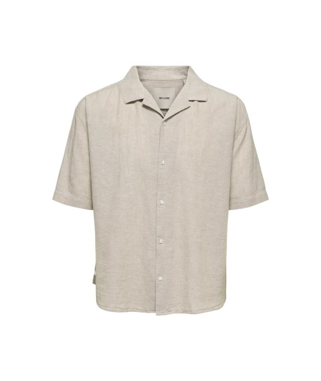 Camisa Only & Sons Onscaiden Life Relax Resort 1Pkt Noos Hombre Chinchilla