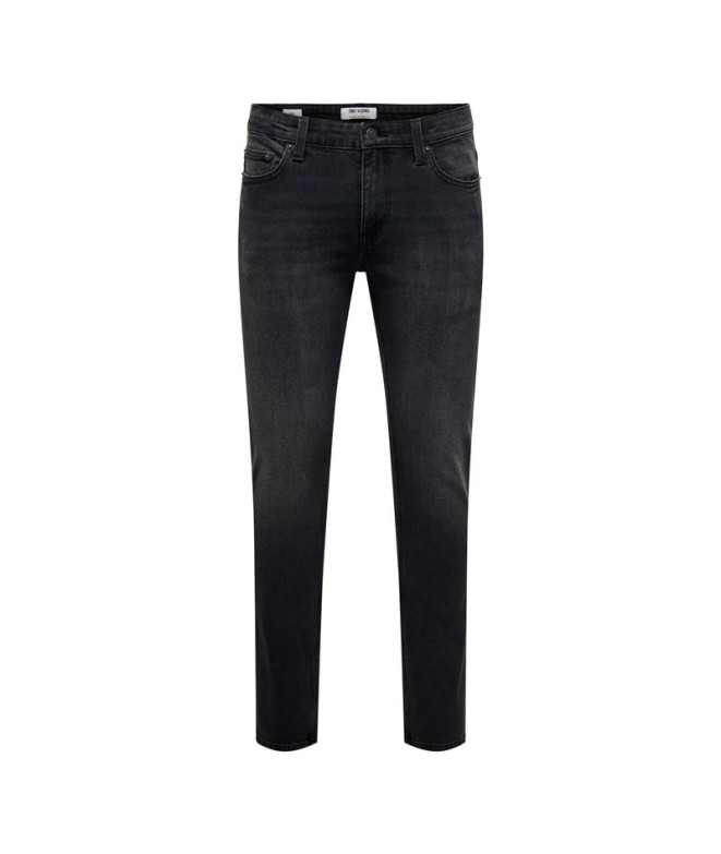 Pantalón Only & Sons Onsloom Slim Wb 2534 Pim Dnm Noos Hombre Washed Negro