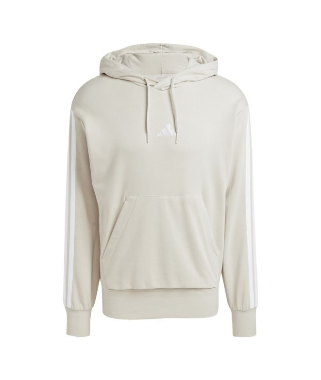 Sudadera adidas 3Bandas French Terry Hd Hombre Azul/Blanco