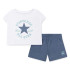 Set Converse Cnvg Boxy Tee & Short Set Menina Lakeside Azul