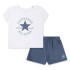 Set Converse Cnvg Boxy Tee & Short Set Menina Lakeside Azul