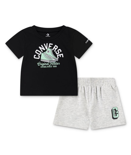 Ensemble Converse Cnvb Retro Remix Ft Short Set Enfant Noir
