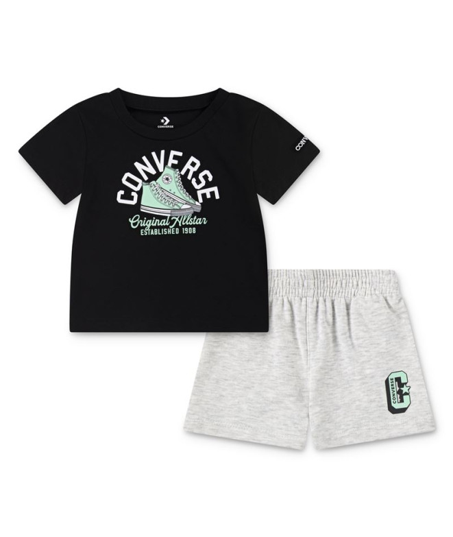 Conjunto Converse Cnvb Retro Remix Ft Short Set Niño Negro