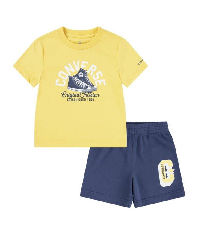 Conjunto Converse Cnvb Retro Remix Ft Short Set Niño Azul Marino