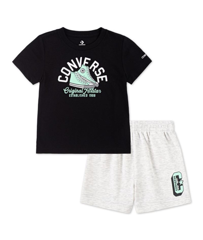 Conjunto Converse Cnvb Retro Remix Ft Short Set Niño Negro