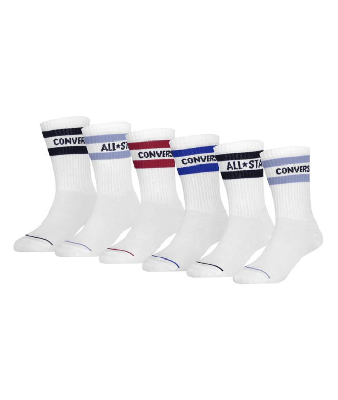 Chaussettes Converse Wordmark Crew 6Pk Blanc Enfant