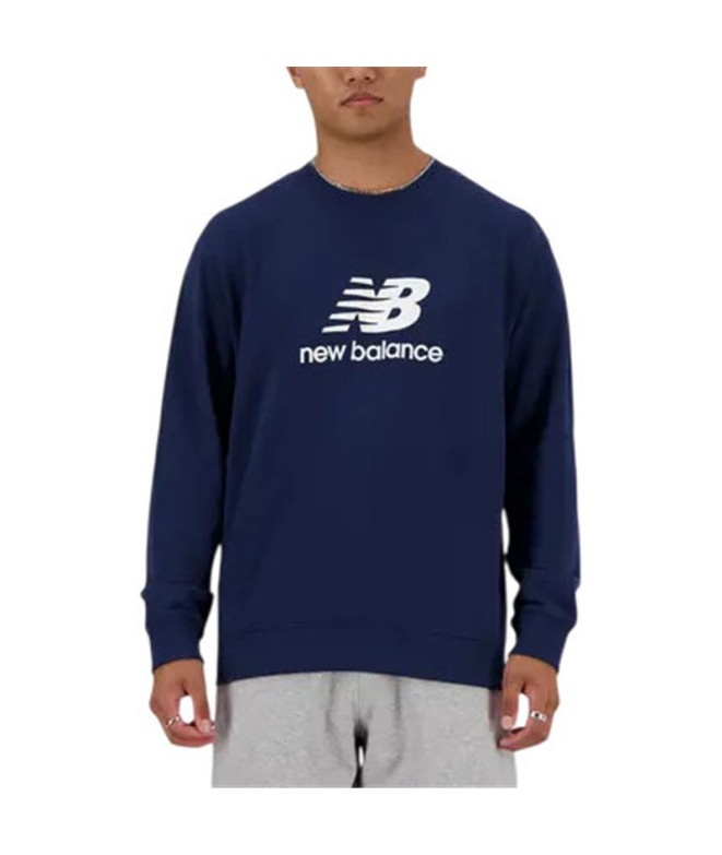 Moletom New Balance Sport Essentials French Terry Logo Homem Azul Marinho