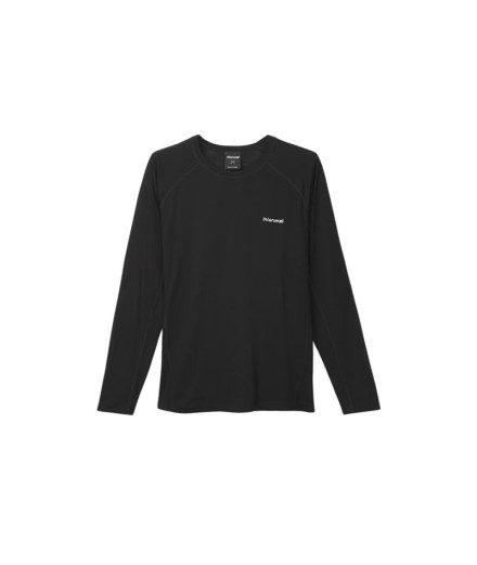 Camiseta de Trail Nnormal Merino de Manga Longa Homem Preto