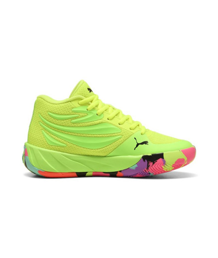 Chaussures de Basket-ball Puma Court Pro Marble Enfant Jaune 2