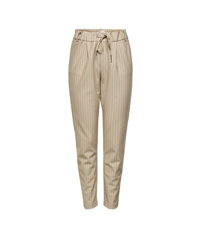 Calça Only Onlpoptrash Easy Rush Stripe Noos Cloud Dancer Stripes Mulher