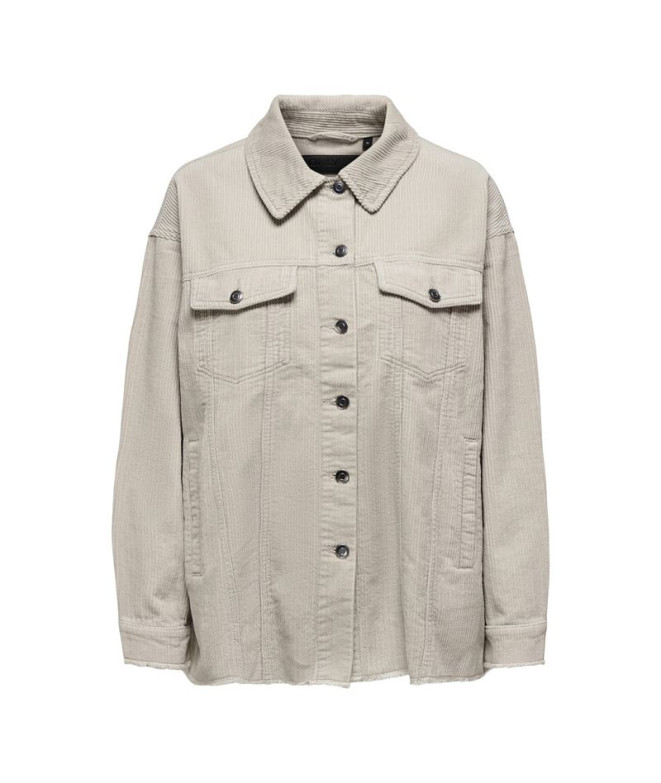 Chaqueta Only Onlbitten Cord Shacket Noos Silver Lining Mujer