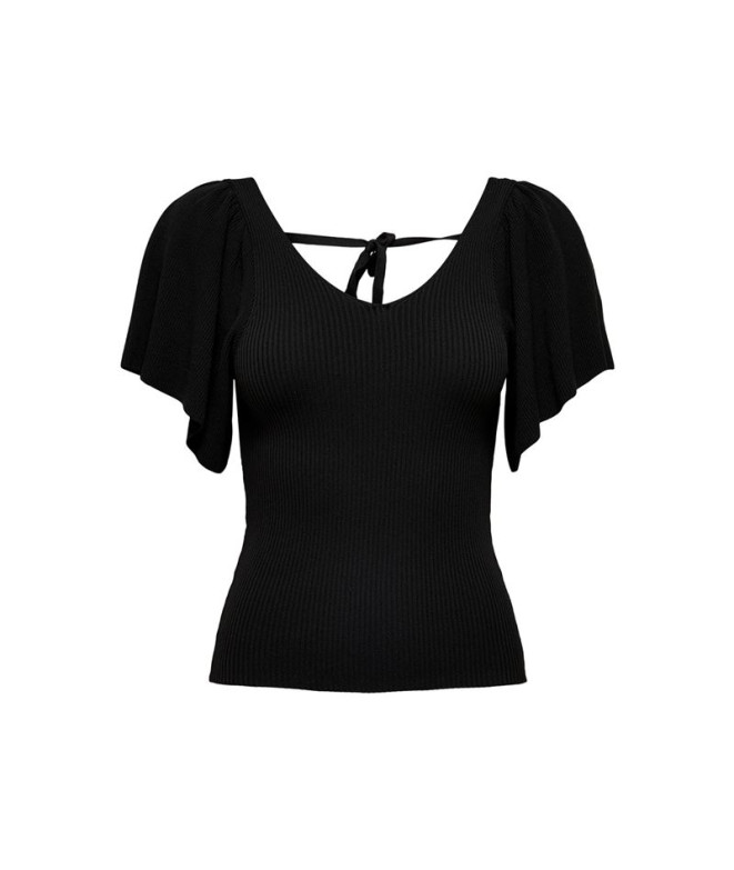Sudadera Only Onlleelo S/S Back Knt Noos Black Mujer